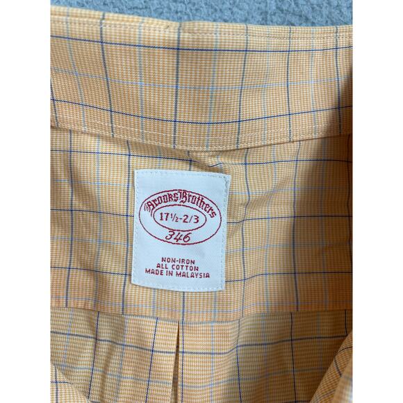 Brooks Brothers Mens Size 17 1/2 -2/3 Orange Peach Button Down Dress Shirt - Picture 3 of 13